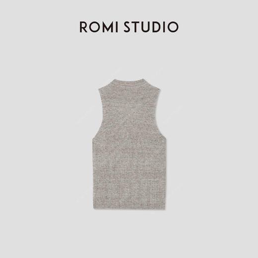 ROMI STUDIO 欧洲进口100%色纺亚麻坑条无袖修身背心 RWCRSG3176 商品图2