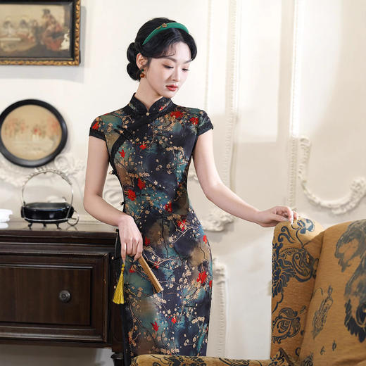 改良旗袍日常国风，修身民国风文艺XL2073 商品图1