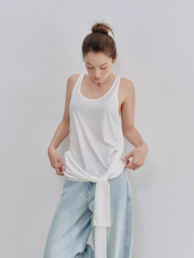 Evistub/E-5XDX786/莱赛尔天丝U领背心女夏