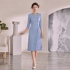 IWY/气质时尚连衣裙设计感七分袖显瘦收腰蓝色西装裙美容院前台工作服Q1283 商品缩略图4