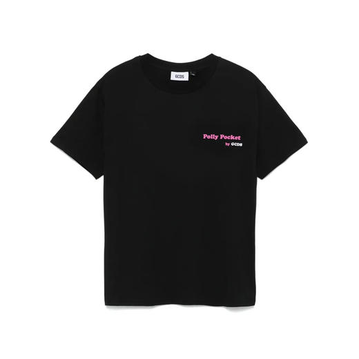 GCDS 男女同款徽标印花棉质圆领短袖T恤 黑色 B1MM2305JH9 99 商品图0