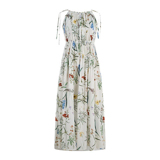 HeyDress植物印花吊带裙女夏季宽松收腰连衣裙浪漫度假风碎花裙子 商品图4