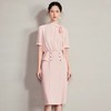 IWY/名媛风衬衫裙子新款粉色连衣裙女气质收腰接拼西装裙职业装Q1363-P 商品缩略图1