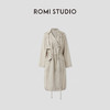 ROMI STUDIO 高支棉挺括纸感双排扣抽绳可拆卸连帽风衣RWCAW64453 商品缩略图0