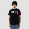GCDS 男士字母徽标刺绣棉质圆领短袖T恤 黑色 B1XM2315JI9 99 商品缩略图1