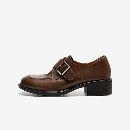 千百度厚底真皮乐福鞋女皮鞋深口单鞋A25417897 商品图2