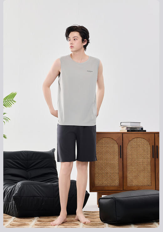 限时9折【兰精莫代尔背心】A类 深睡凉感睡衣 爽滑轻薄不闷热 天然洁净健康呵护肌肤BXM962B-CC 商品图9