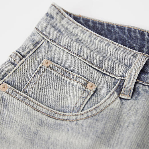 【新品上新】HX 夏季水洗牛仔五分裤微宽松手感柔软S207522059101 商品图4