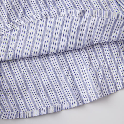 ROMI STUDIO“慵懒随性”蓝白条纹不规则褶皱肌理感衬衣 RWCSSA3917 商品图4