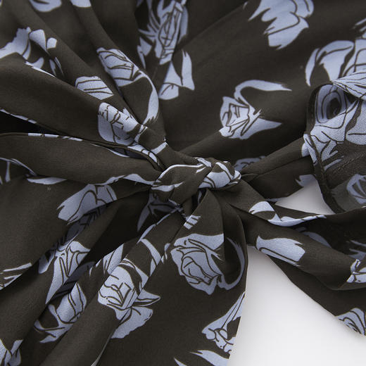 「高货wl」全新升级【铂金会员330/天猫439/差价109】(05448)洛诗琳法式复古气质印花裙2025夏季收腰度假风V领连衣裙 商品图3