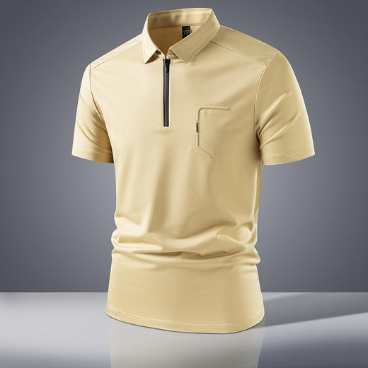 【抗菌凉感醋酸亚麻桑蚕丝】罗蒙男士防紫外线夏季短袖polo衫商务休闲男体恤 商品图2