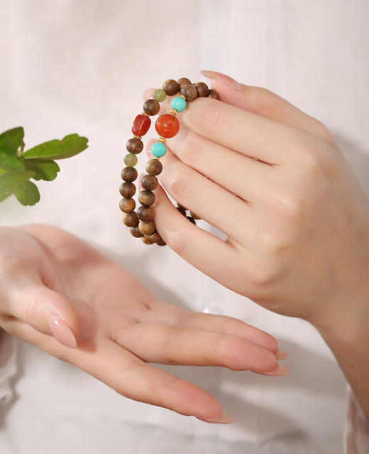 FX沉红翠绕双圈手串 BCCSDIY18 商品图1