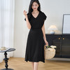 剩S/L/XL/M/XXL 米思阳2025夏季新款高端弹力双乔短袖连衣裙气质桑蚕丝A字裙3273 商品缩略图3