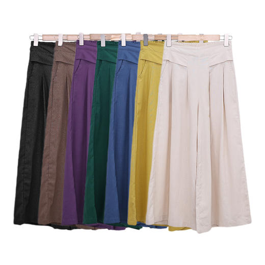 DH25RZ9032棉麻阔腿九分裙裤RJ029 商品图13