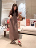 COCO ZONE 刘一一【100棉】圆领短袖连衣裙绑带领口长裙CD1A1042 商品缩略图0