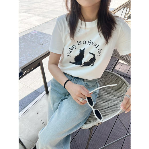 2506403   萌宠猫咪印花T 商品图3