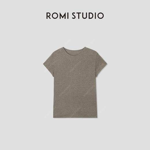 ROMI STUDIO“质感亚麻”100%亚麻复古做旧小飞袖短袖T恤RWCRSY3504 商品图0
