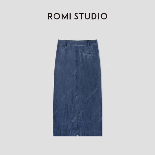 ROMI STUDIO“汉麻牛仔”汉麻棉混纺轻薄后开叉牛仔半裙 RWCSXD3467 商品图1