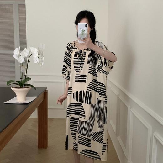 下单2-5天内发货！【满178减89！任选2件加入购物车一起付款，89到手2件】晗欣棉绸印花女士睡裙 30个款式任选 简单慵懒舒适 轻薄凉爽柔软亲肤 商品图4