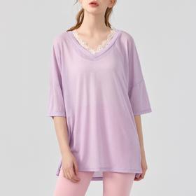 【新款秒杀价】V领蕾丝外穿纯色百搭慵懒风普拉提瑜伽服罩衫BMMZ-327