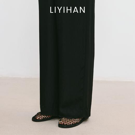 LIYIHAN序章 醋酸双面锻经典百搭显瘦松紧腰醋酸长裤 商品图3