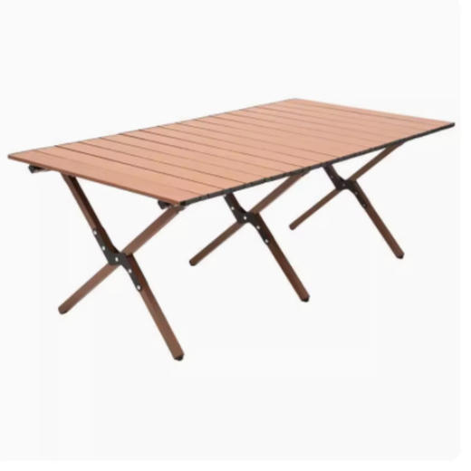 【秒杀】【户外便携式折叠桌】新款野餐桌露营 野外多人木纹蛋卷桌 爆款简约长桌 商品图2