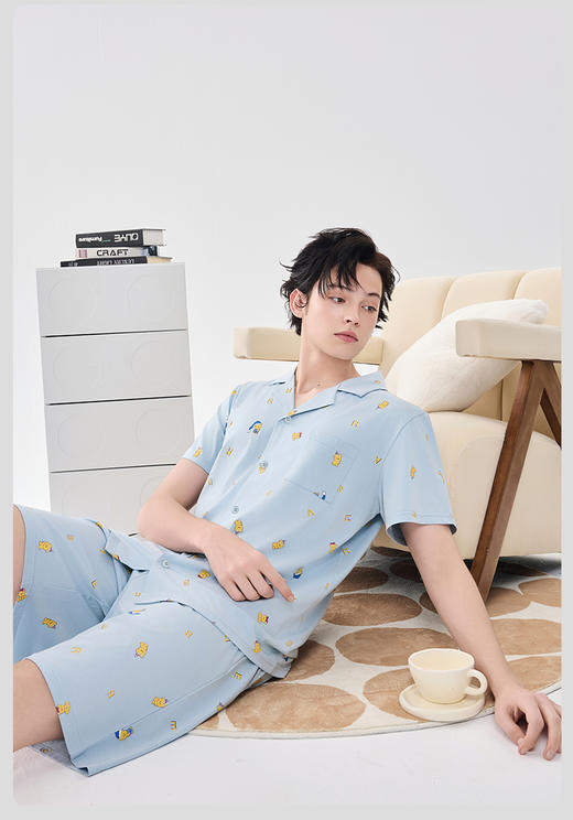 限时9折【棉莫开衫活性印染黄色小熊】A类 纤维紧密 0异味 无需化学加工合成 凉而不冰DKM915B-CC 商品图1