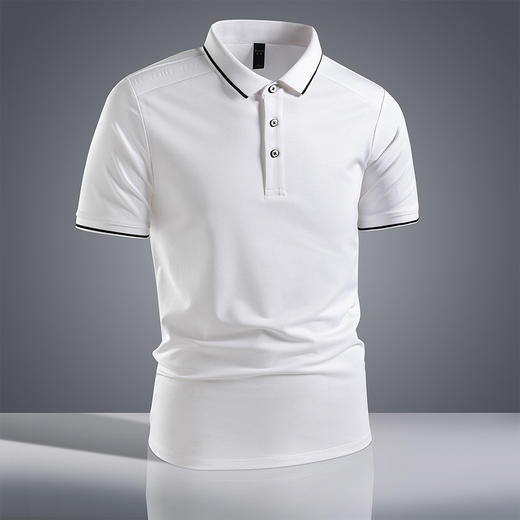 【7A抗菌凉感醋酸亚麻桑蚕丝】罗蒙男士夏季防紫外线polo衫男休闲百搭短袖t恤男 商品图9