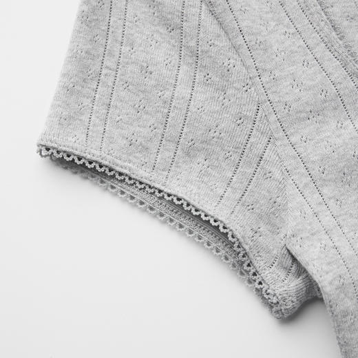 ROMI STUDIO"法式优雅"全棉坑条肌理花边方领短袖T恤 RWCRSM2493 商品图3