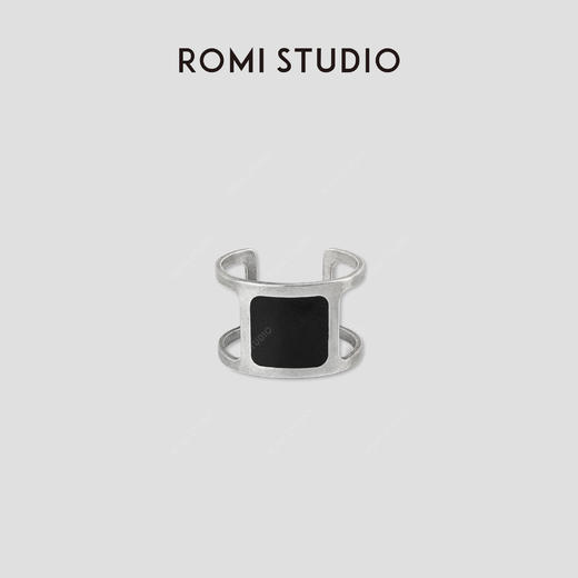 ROMI STUDIO 不锈钢手镯 简约高级感黑银撞色开口手镯 RWCRP33610 商品图0