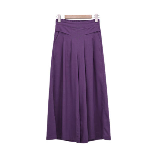 DH25RZ9032棉麻阔腿九分裙裤RJ029 商品图6