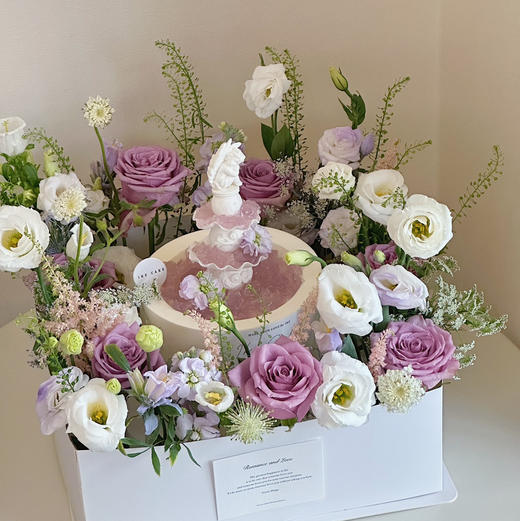 粉紫许愿池（鲜花不一定能买到一样的，按色系搭配） 商品图1