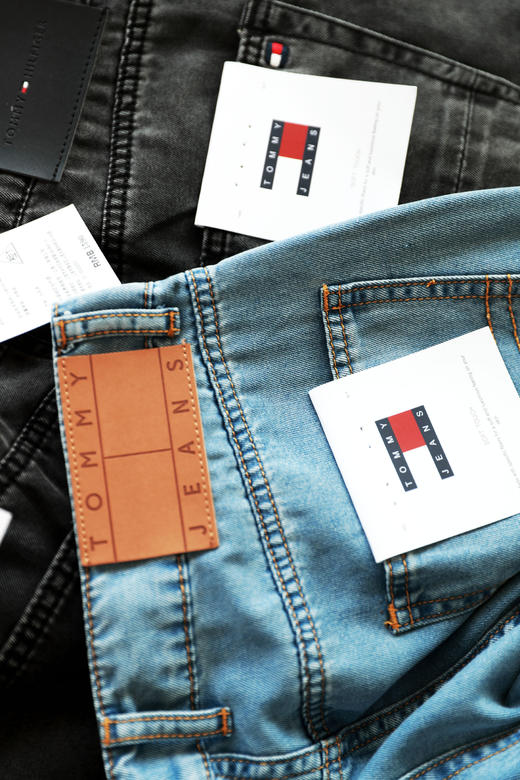 黑色蓝色都有啦！！屁兜儿皮牌+小标刺绣，工装风牛仔长裤C061758 商品图1