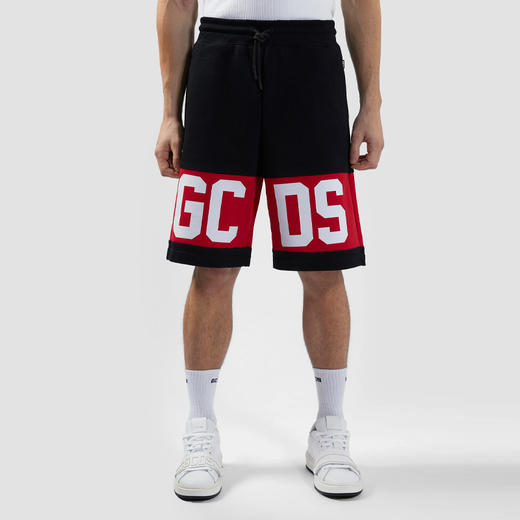 GCDS 男士棉质字母徽标印花休闲短裤 黑色 B1XM3100JD1 99 商品图1