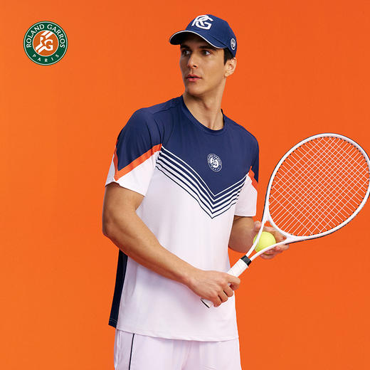 罗兰加洛斯速干短袖男T恤网球运动夏季新款撞色透气训练健身上衣 商品图3