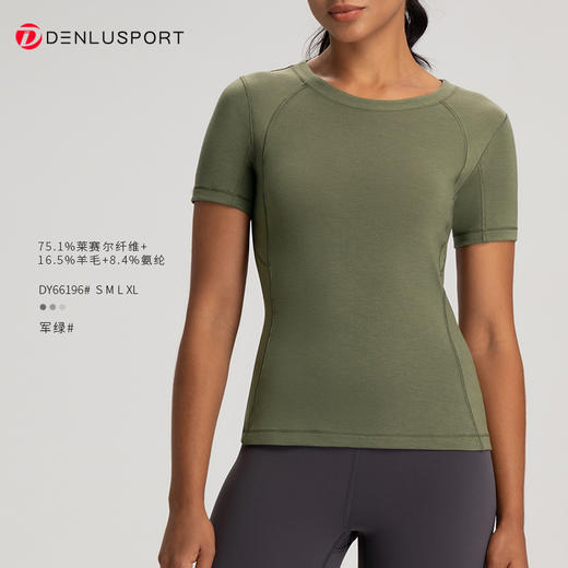 LULU同款夏季圆领修身裸感透气短袖T运动上衣  DY66196 商品图5