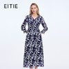 【高腰植物印花连衣裙】EITIE爱特爱法式优雅浪漫通勤秋新款8307002 商品缩略图0