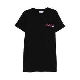 GCDS 女士徽标印花棉质圆领短袖T恤 黑色 B1MW1003JH9 99