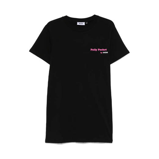 GCDS 女士徽标印花棉质圆领短袖T恤 黑色 B1MW1003JH9 99 商品图0