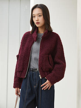 米色圆领针织衫女 袖口精致小设计 秋冬修身内搭长袖打底衫上衣