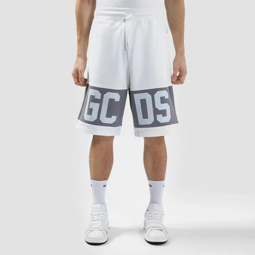 GCDS 男士棉质字母徽标印花休闲短裤 白色 B1XM3100JD1 10 商品图1