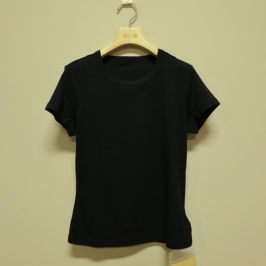 【抖音专属】圆领短袖T恤(258006-黑色） 商品图0