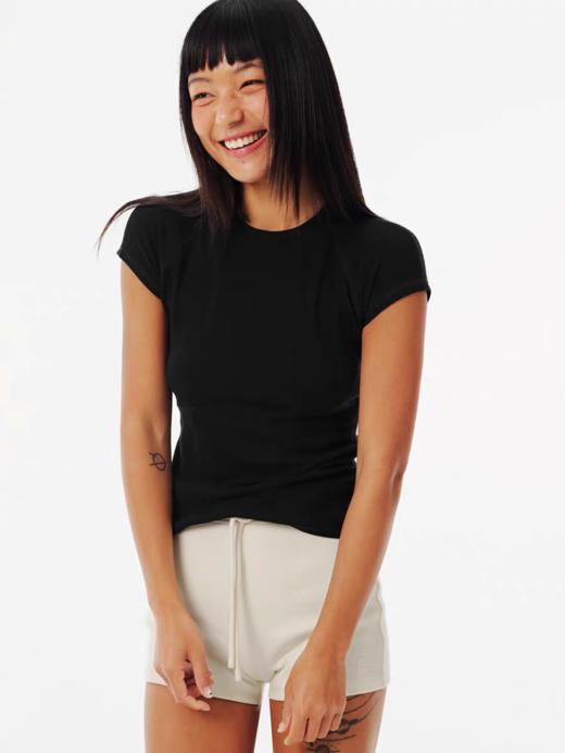 Evistub/E-5CDX311/匹马棉弹力小飞袖短袖女 商品图0