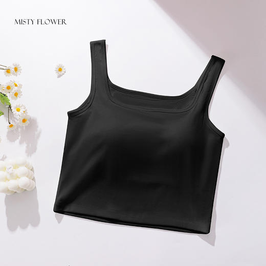 【商场同款】熳洁儿 带杯垫罗纹吊带背心夏季百搭打底25209103 商品图4