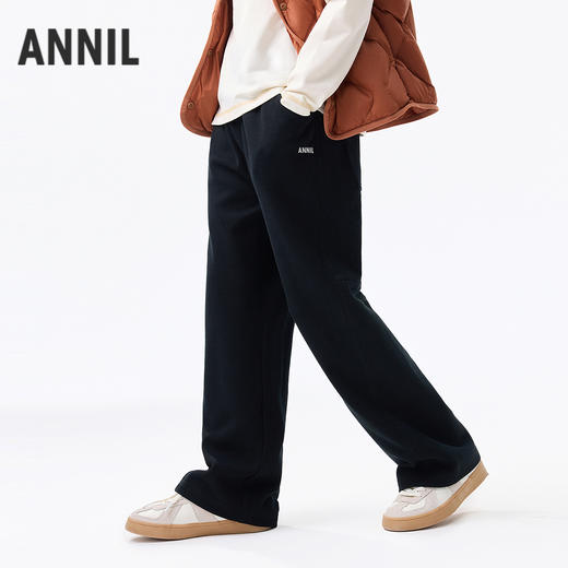 【百搭直筒裤】男女童全腰针织单裤秋季新款安奈儿童装EM536625 商品图2
