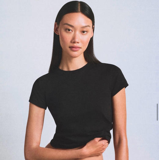 616-1 排他性独家圆正 skms 534弹力面膜T恤 显身材 炒鸡轻薄 弹力亲肤 商品图0