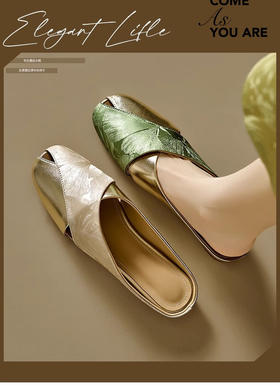 【新中式国风凉拖软皮镂空拼色】步履生花，演绎东方美学!~将传统韵味与现代舒适完美融合，每一步都踏出诗意与优雅 舒适至上，久穿不累  百搭神器，风格随心切换