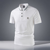 【7A抗菌凉感醋酸亚麻桑蚕丝】罗蒙男士夏季短袖Polo防紫外线t恤男短袖polo衫男 商品缩略图1