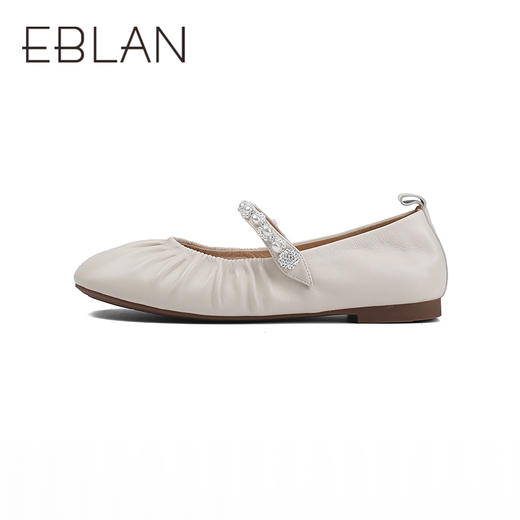 伊伴秋季柔软羊皮鞋面温柔芭蕾舞鞋平跟设计单鞋B25451203 商品图1