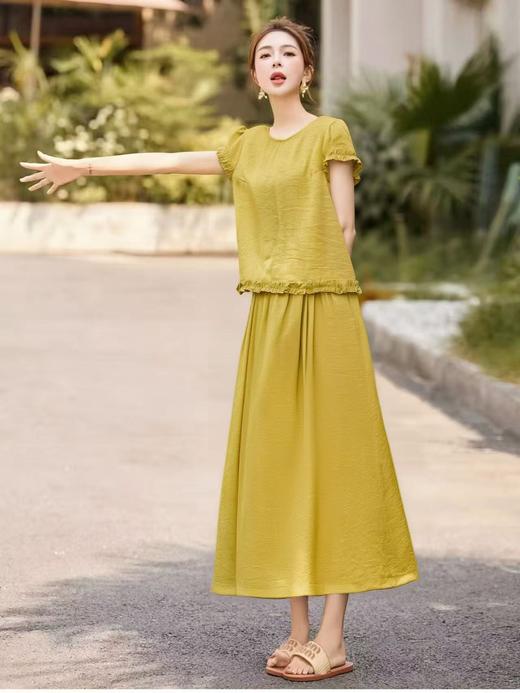 8.7秒杀 套装【韩系2025】2536花边压皱小衫➕半裙两件套-喜出 商品图1